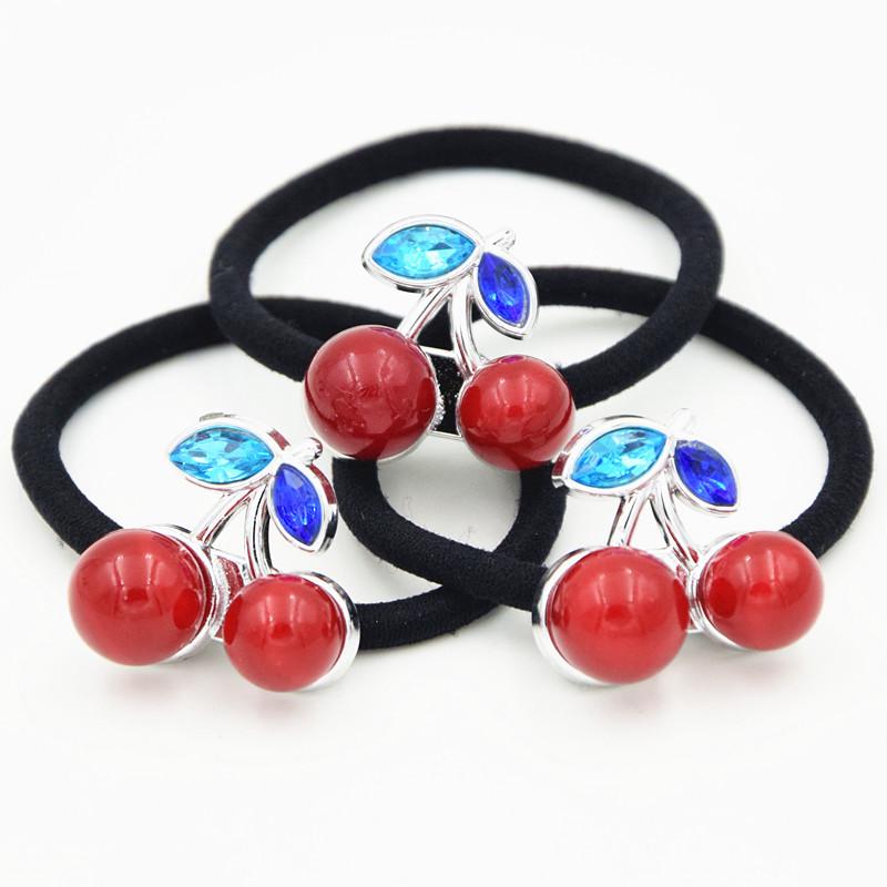Cherry Red Elastic Hair Tie - Cute and Fashionable Headband Accessory естественный