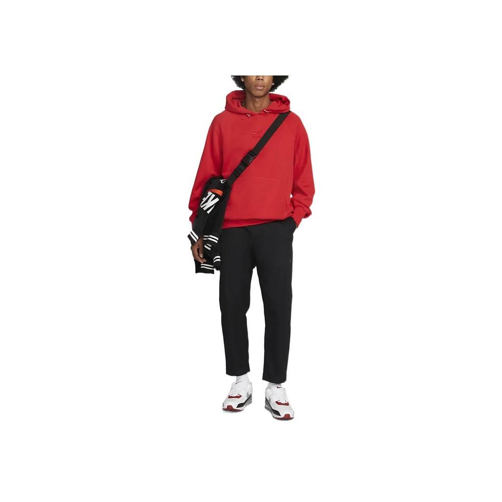 Nike Solid Color Hooded Pullover Long Sleeve Sweatshirt Men Tops Red DV9778-657