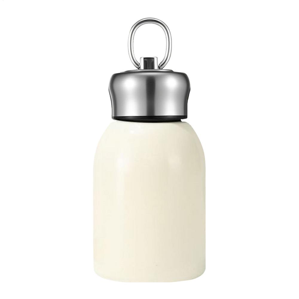 300ML Stainless Steel Vacuum Flask Portable Lifting Ring Mini Thermos Cup Travel Car Insulated Cup Leak-Proof Water Bottle