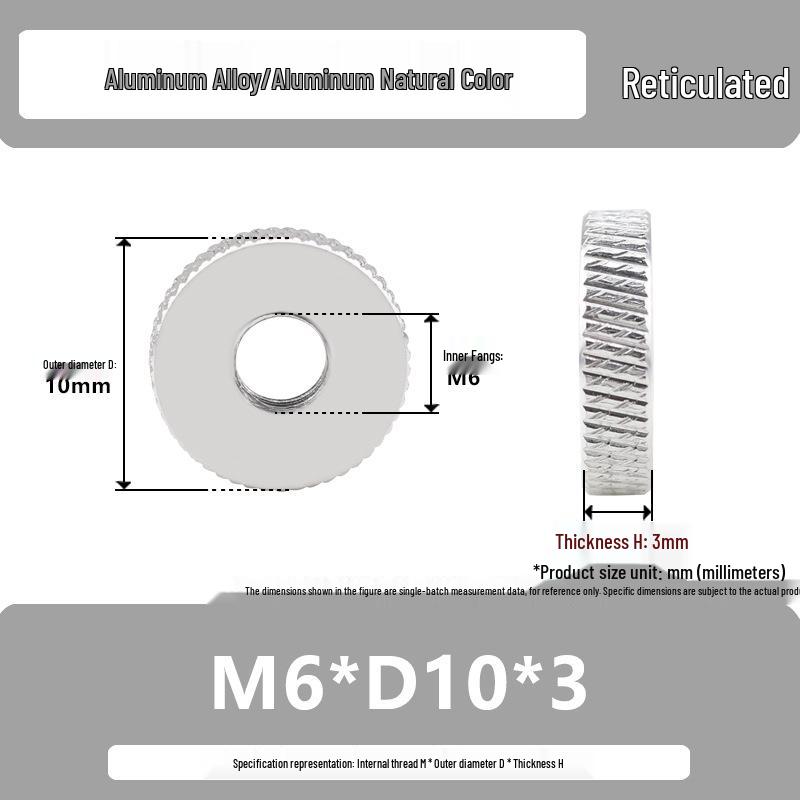 Aluminum Alloy Hand-Tightened Knurled Nut Adjustment Lock Gauge M3-M8