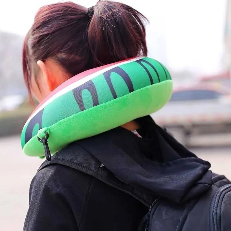 Travel Portable Fruit U Shaped Pillow Cushion Nanoparticles Neck Pillows Office Cervical Pillow  Fruit Pattern Travel Pillow