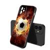 Fire Football Soccer Ball Phone Case For Apple iPhone 13 12 Mini 11 Pro XS Max XR X 8 7 6S 6 Plus SE 2022 2020 5S 5 Black Cover