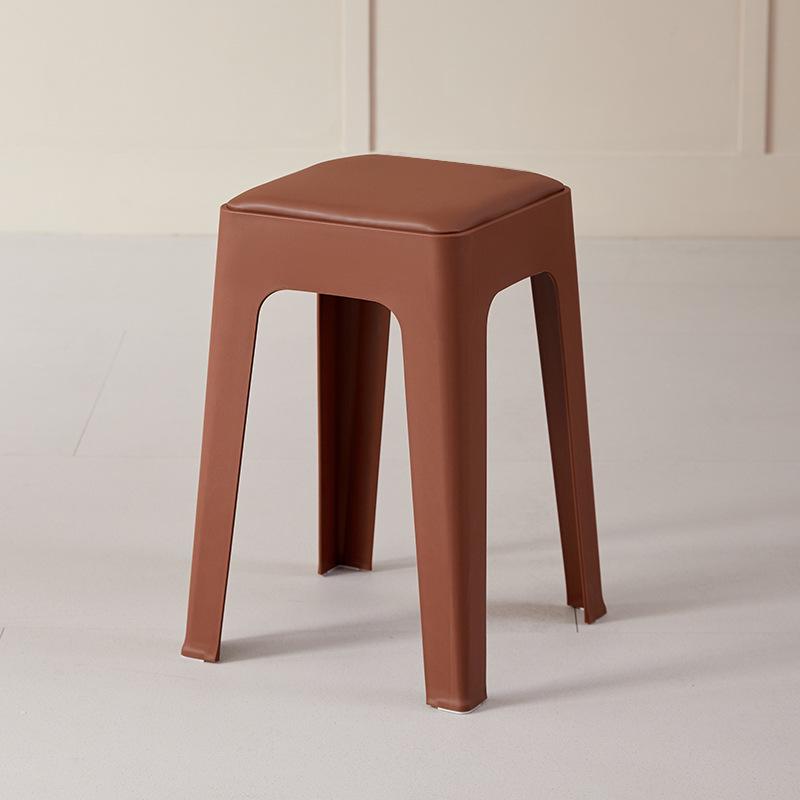 Stackable Upholstered Stool for Home: Simple Style for Living Room, Bedroom, Dining Room, or Adult Seating.