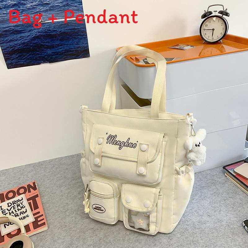 Nylon School Backpack For Students With Design And Letter Pattern For Campus Use