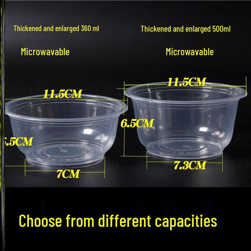 Disposable Round Plastic Bowl with Lid