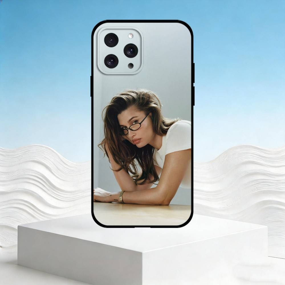 H-Hailey Bieber Phone Case For iPhone 17,16,15,14,13,12,11 Plus,Pro Max,SE4Soft Silicone Black Cover