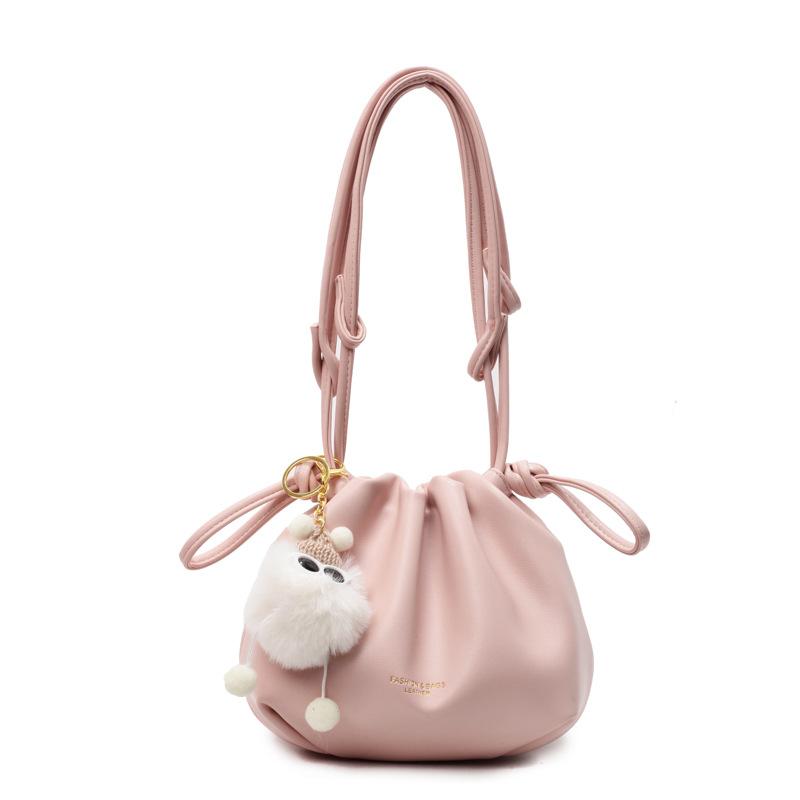 Summer niche pleated bag women's new casual versatile messenger bag popular bucket bag