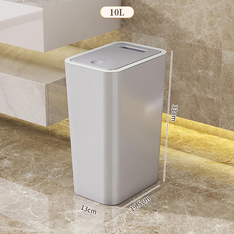 High-End Odor-Proof Plastic Trash Can with Lid for Kitchen, Bathroom, or Living Room - Large Capacity