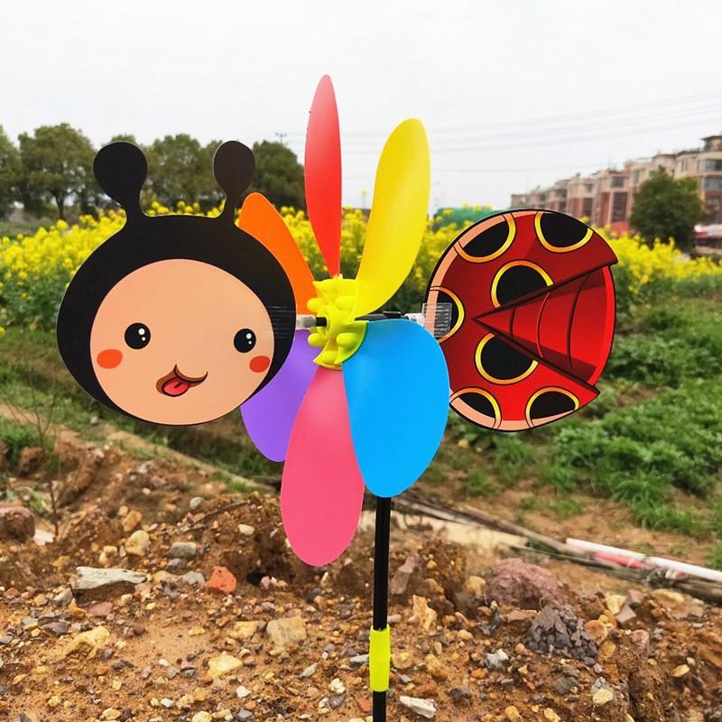 Six Colors Three-dimensional Windmill Cartoon Children Toys Home Garden Decoration Wind Spinner Whirligig Yard Decor