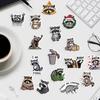 50 Cartoon New Raccoon Doodle Stickers Decorate Guitar Notebook Suitcase DIY Waterproof