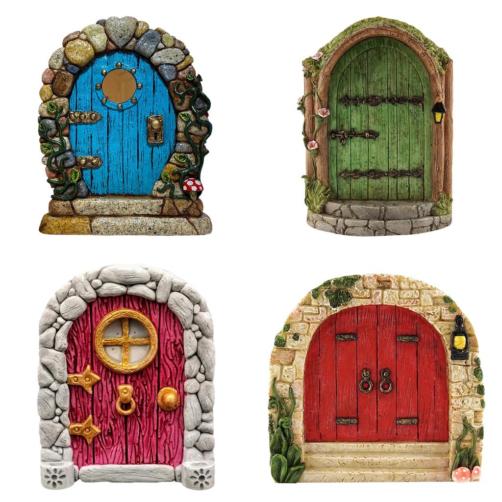 Fairy Princess Door Wooden Figurine With Printed Design For Yard Decor