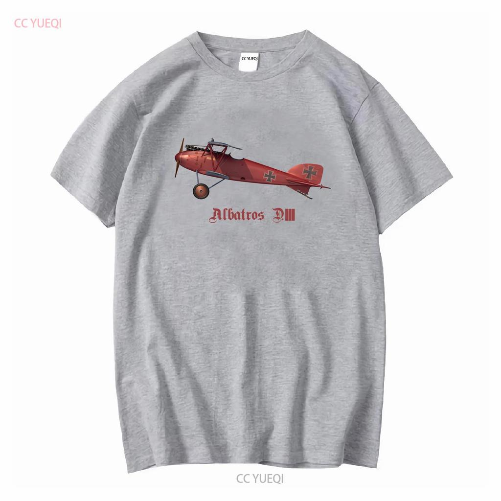 WW1 German Fighter Albatros D III Jersey  T Shirt long or sleeves vintage Washed graphic fashion Versatile Stretched Slightly