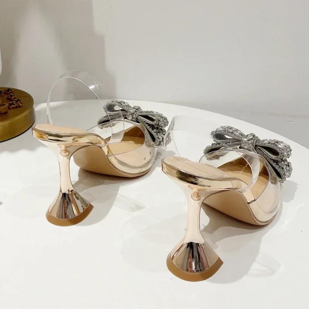 Eilyken Sexy Crystal Women Pumps Diamond PVC Transparent High Heels Sandals Street Style Ladies Mules Shoes Zapatos De Mujer