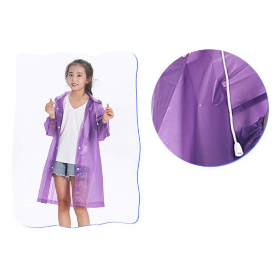 Kinder Regenmantel für Jungen und Mädchen, durchsichtig, mit Kapuze, EVA, lang, Regenschutz, Outdoor-Regenbekleidung