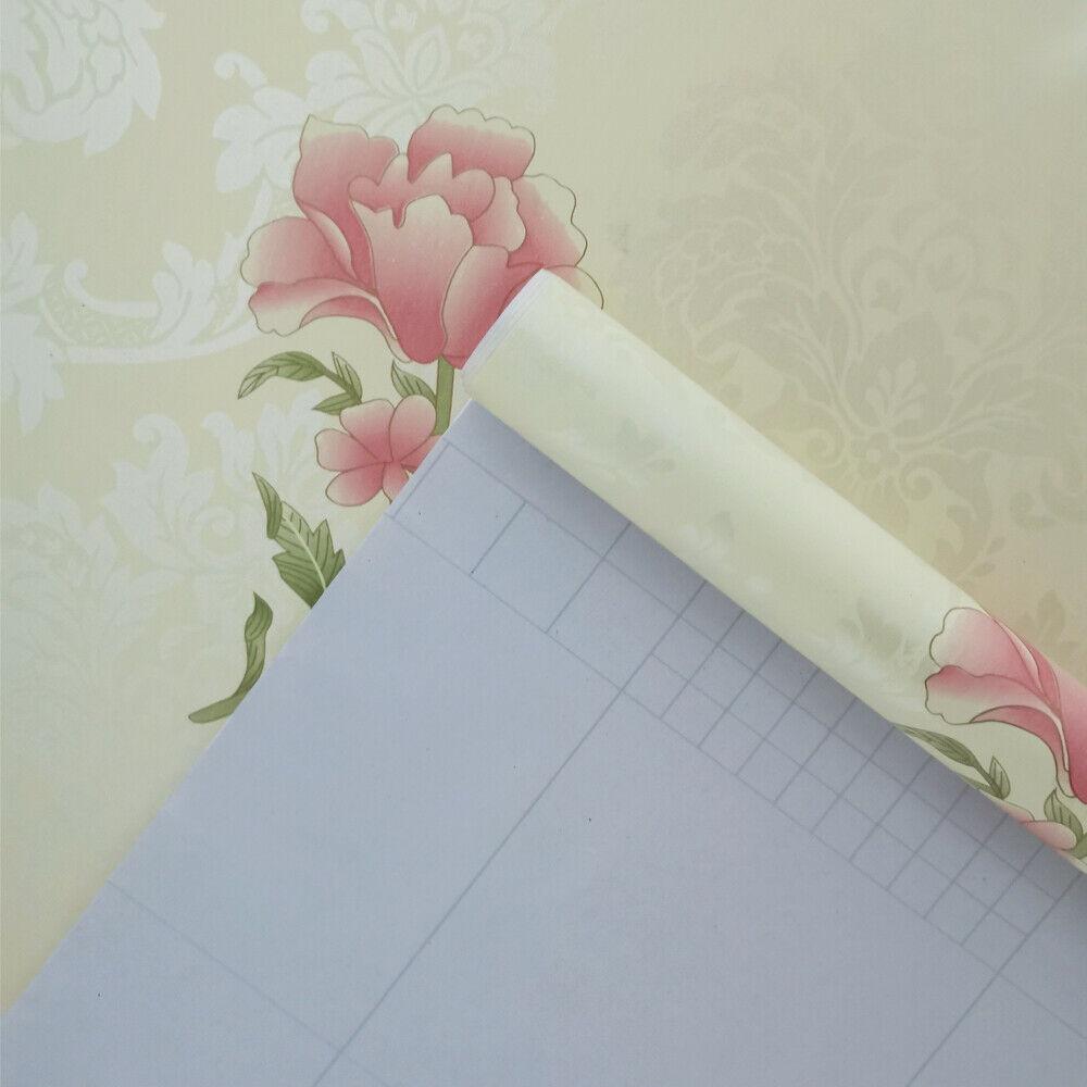 

HaoHome Желтые обои Цветок гибискуса Самоклеящаяся контактная бумага Съемный винил Водонепроницаемые Для декора стен гостиной 1mx45cm