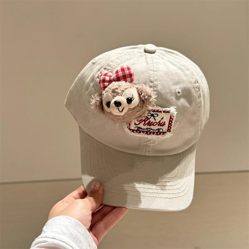 Cute bear plush cartoon sticker baseball cap female spring summer versatile face cap male couple
