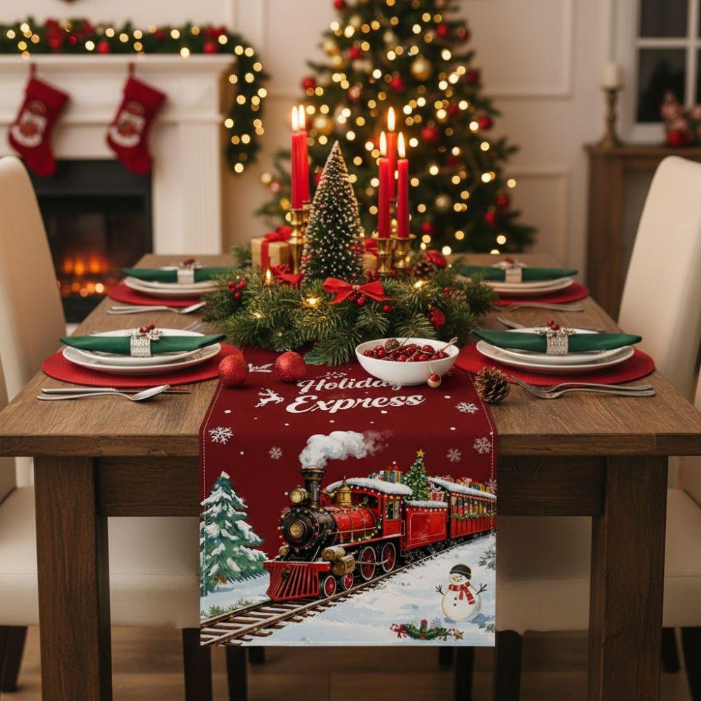 New Year Christmas Table Runner Navidad Gift Flag Cover Christmas Table Flag Xmas Party Merry Christmas Decorations