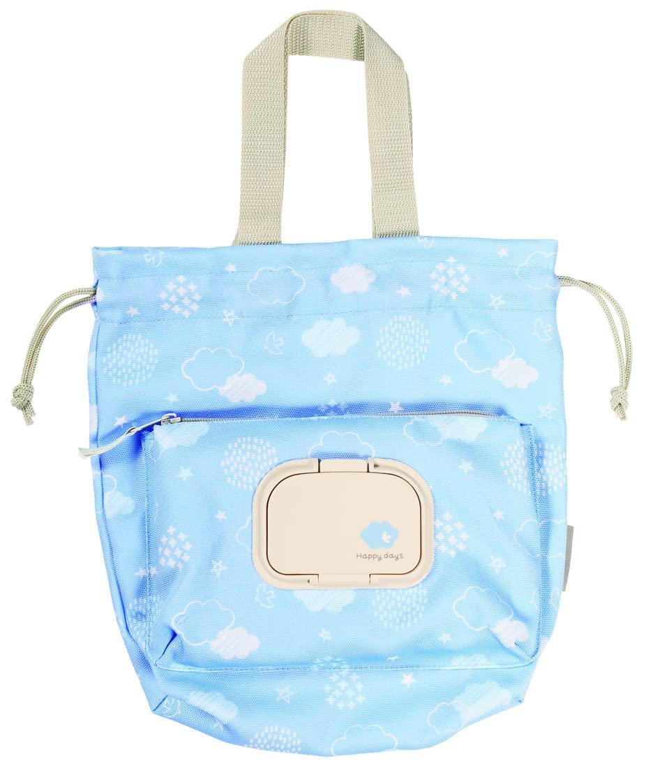 

Skater Diaper Drawstring Bag with Baby Wipe HappyDays Pocket, KBOPC1-A