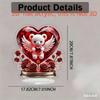 2D Flat Charming Crystal Bear Heart Pendant Acrylic Desk Decor Plaque, Suitable for Wall Decoration, Porch, Room, Villa, Accents Home, Hallway, or Wor