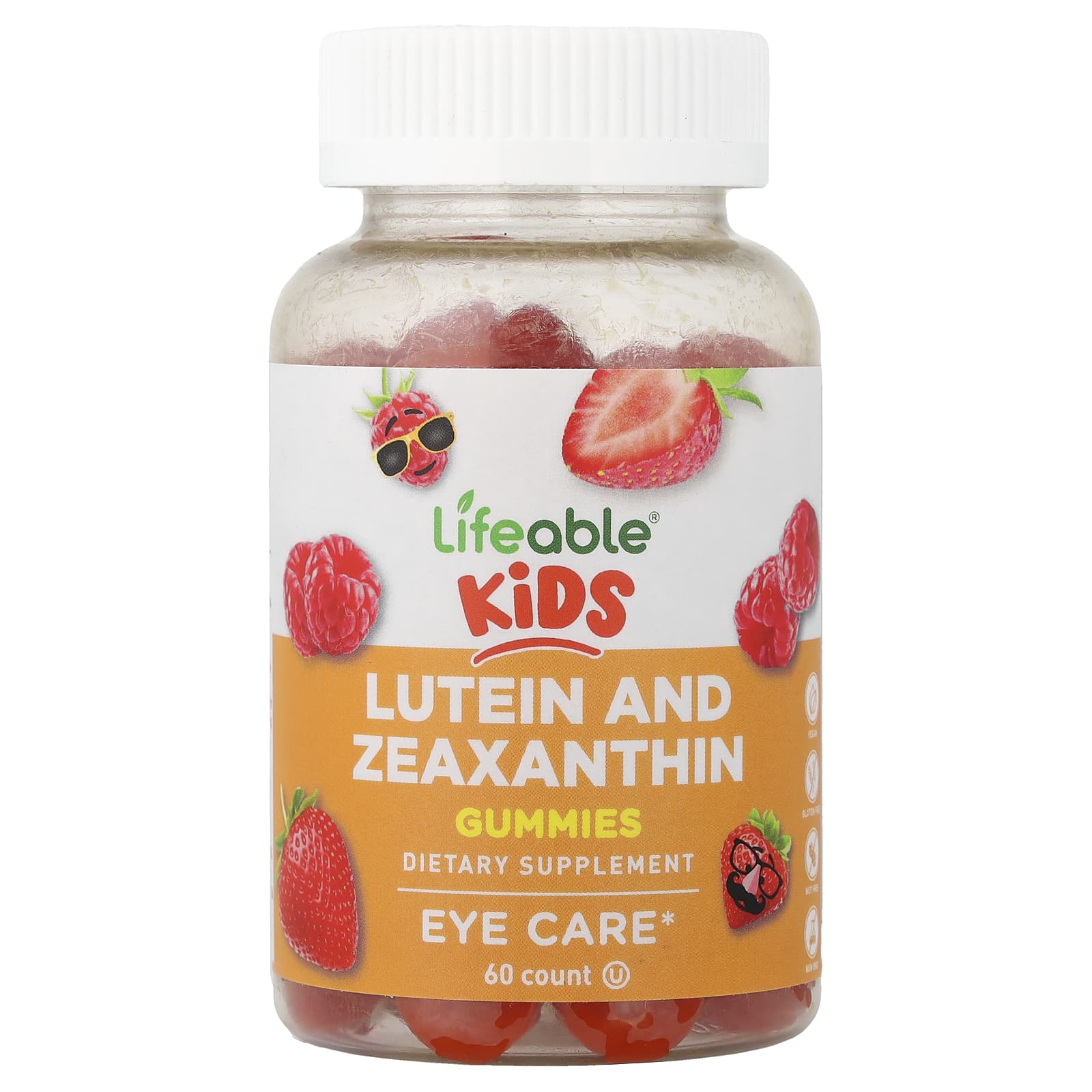 Lifeable, Enfants, Gelée Gélifiée Luteine + Zéaxanthine, Baies, 60 Gelées Gélifiées