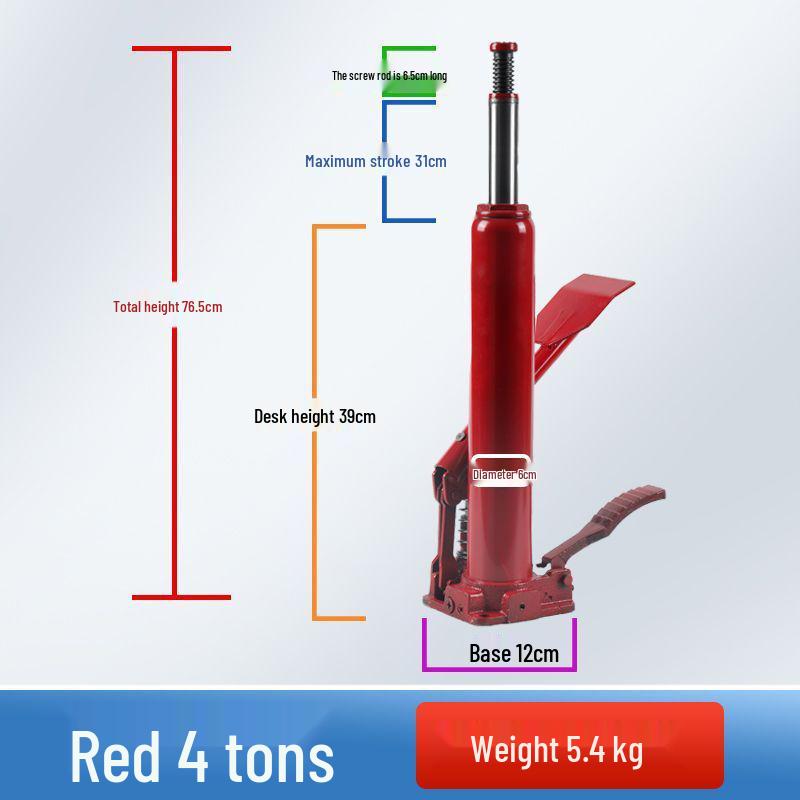3-Ton Foot-Operated Hydraulic Jack for Small Cars and SUVs, Vertical Type, with Diamond Drill Stand.