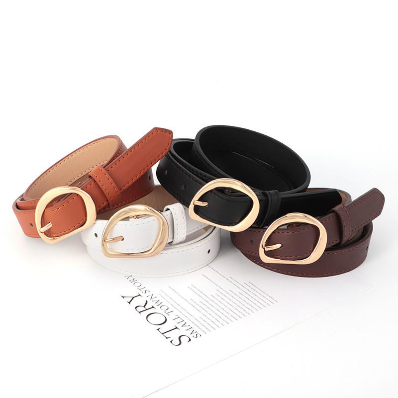 Versatile Ladies Pu Leather Belt With Decorative Pin Buckle For Effortless Style And Slim Fit