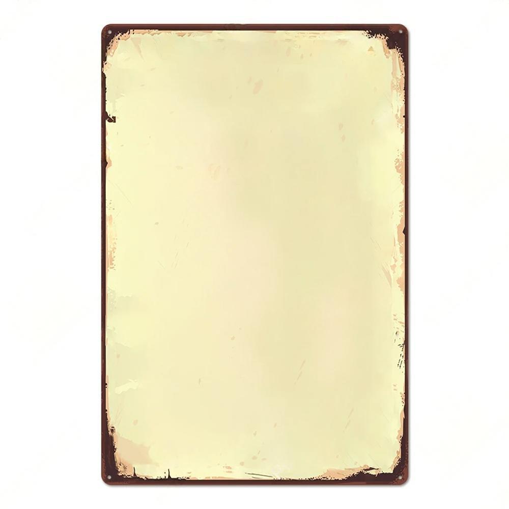 DIY Blank Base Plate Vintage Tin Signs Plaque Metal Wall Art Decor Plate for Home Bar Pub Coffee Shop
