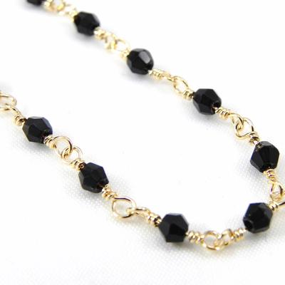 [E7597] - Gold Plated Bracelet 'Clara' Black