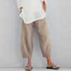 Women's High Waist Loose Fit Cotton Cropped Pants Casual Wide Leg Trousers