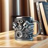 Automotive Engine Insulated Coffee Mug Stainless Steel Inner Cup Heat Resistant Water Container for Car Enthusiasts
