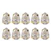10Pcs Sewing Zircon Rhinestones Golden Claw DIY Bowknot Clothes Accessories 7x10mmWhite