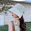 Fashion knitted bucket hat niche summer out shading thin sunscreen hat after shading split tether tide