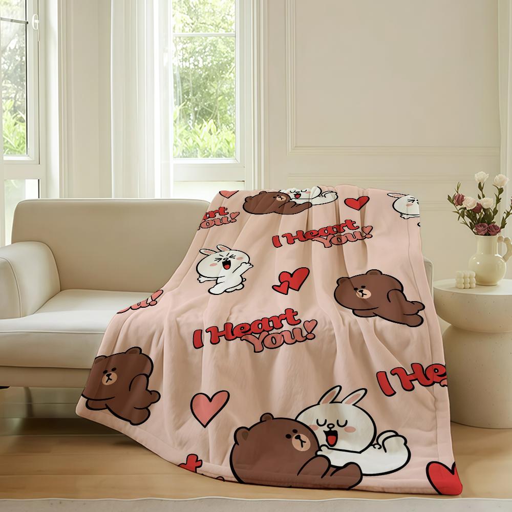 Kreslená roztomilá C Cony B Brown Deka Na Pohovku Kancelář Postel Letadlo Cestování Spánek Čtení Relaxace Kempování Měkká A Teplá