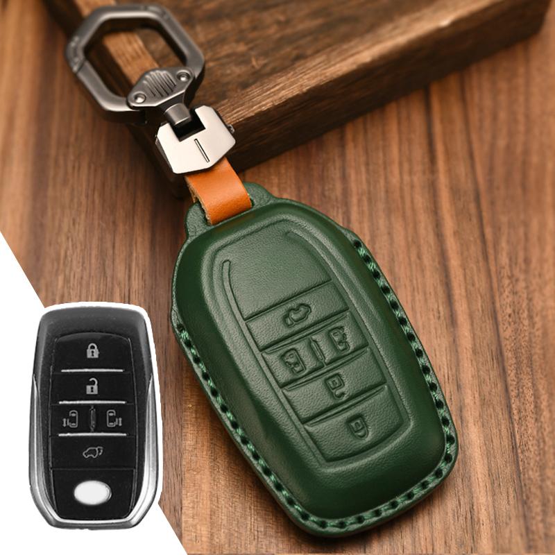 Genuine Leather Protector for Toyota Key Cover Domineering Reiz Rav4 Cruiser Crown Key Case Cover Fob