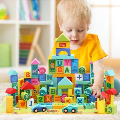New 100 Capsules High Quality Color English Packaging Digital Mother Cartoon Building Block Baby Early Education Puzzle Hand Grab