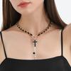 New Fashion Simple Black Cross Necklace, Women's Pendant Necklace, Valentine's Day Gift