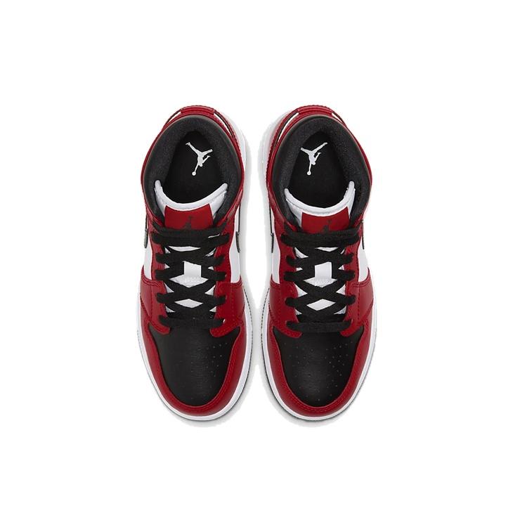 (GS) Air Jordan 1 Mid 'Chicago Black Toe' Kids' 554725-069