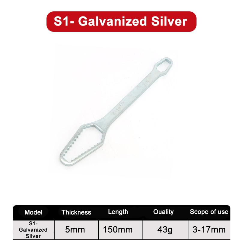 Cheie Inelară Multifuncțională Cheie Solidă cu Cap Dublu, Auto-Strângere Reglabilă Universală Cheie Reglabilă 8-24Mm