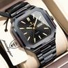 POEDAGAR Square Dial Male Watch Waterproof Luminous Date Week Watches For Men Exquisite Stainless Steel Men's Quartz Wristwatch