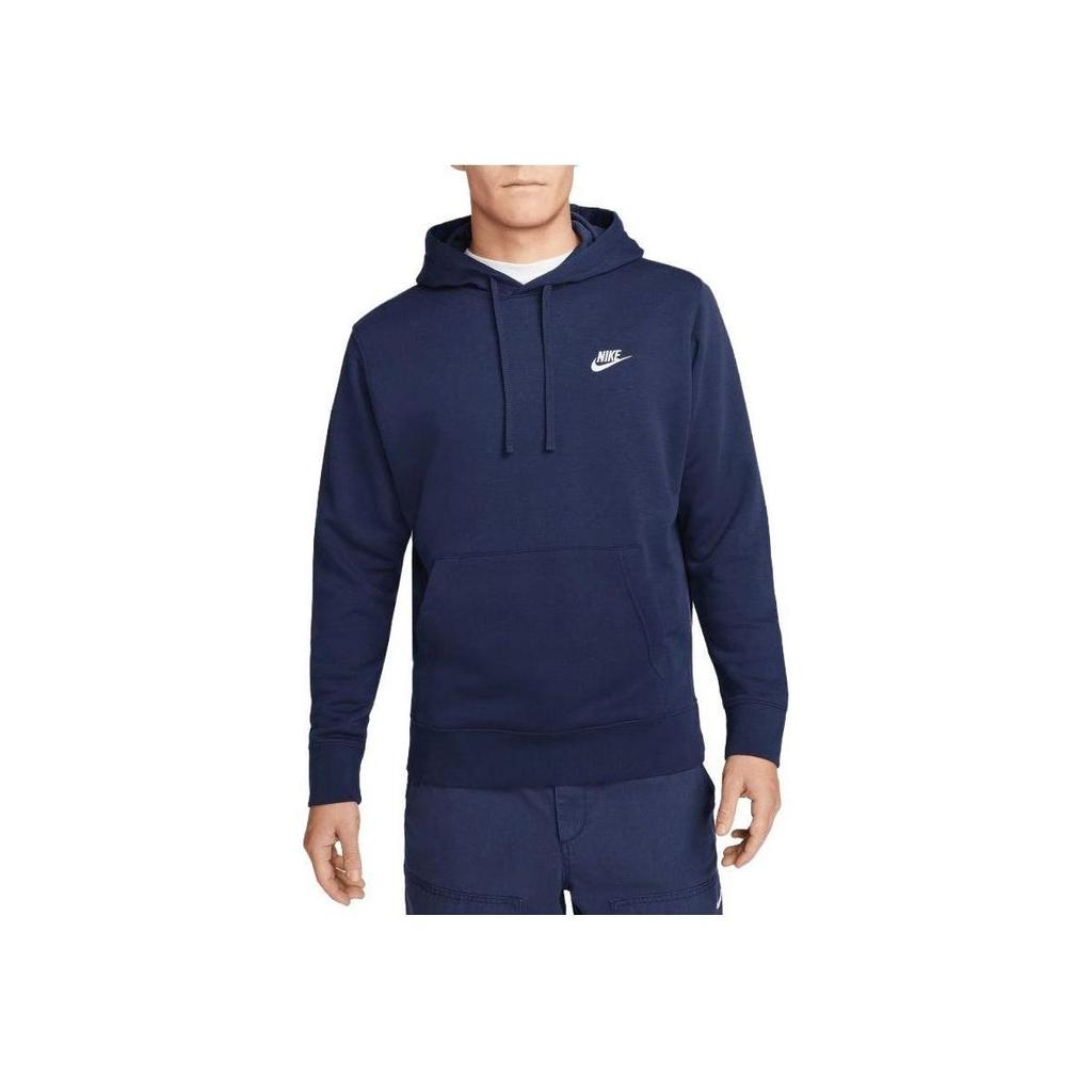 Nike Alphabet Print Hoodie With Pouch Pocket Long Sleeve Sweatshirt Men Tops Navy-Blue CZ7858-410