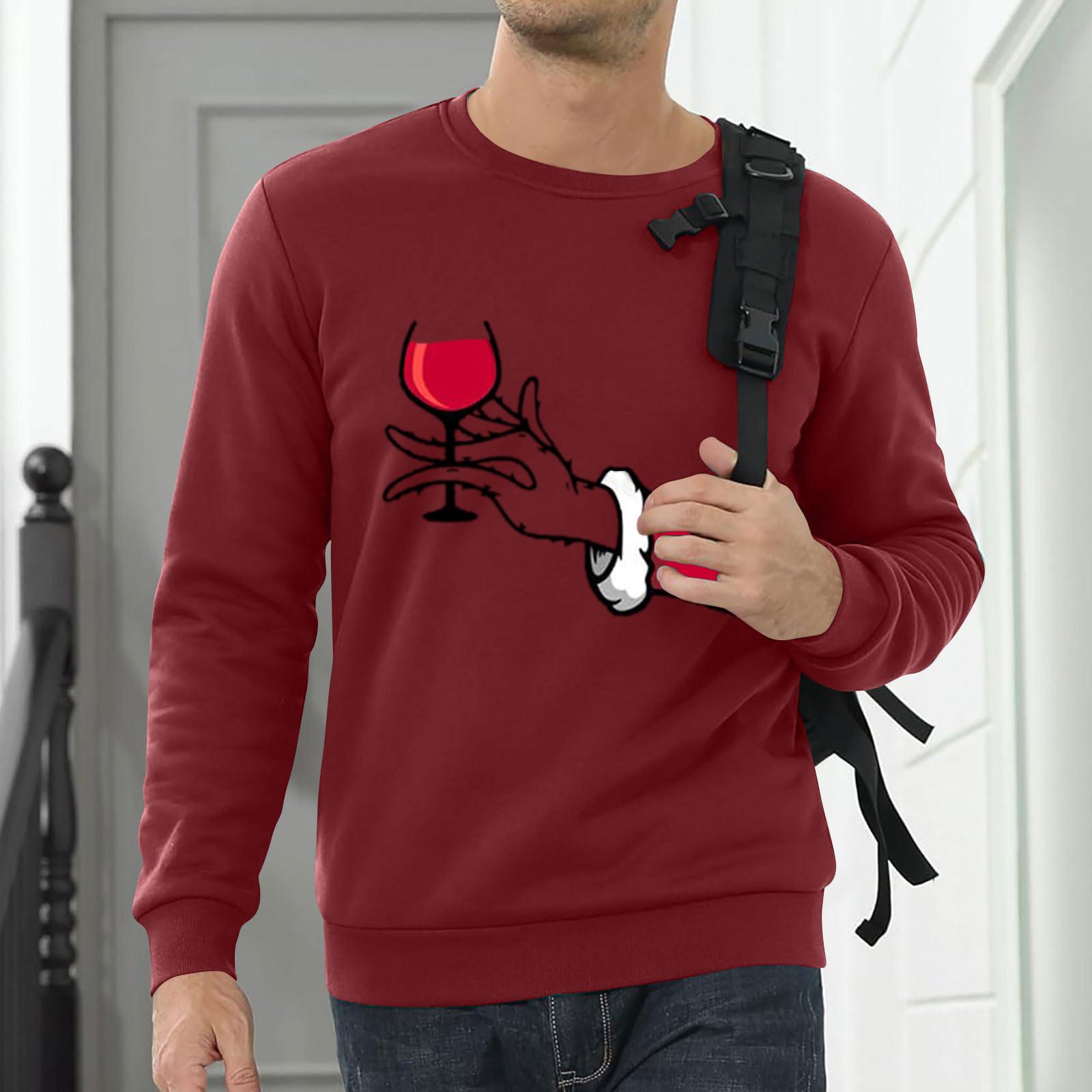 

Мужской свитшот Рождественская рубашка с длинным рукавом Смешной праздничный свитшот Рождественские топы XXL винный