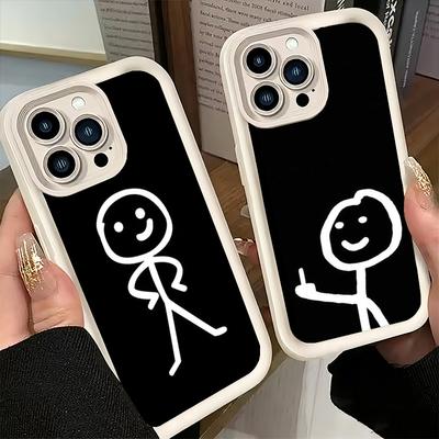Handyhülle für iPhone 17 Air 16E 15 16 Pro Max Lustige Stickman Matchman Hülle 14 Plus 13 12 Mini Weiche Silikonhülle Fundas