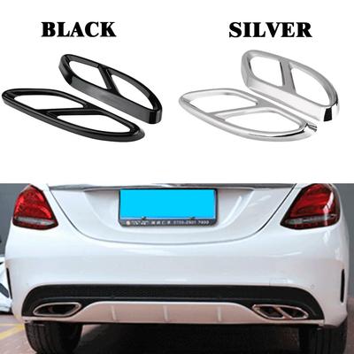 Yubao Heckschalldämpferrohr Abdeckung Zierleiste Endrohr Rahmen für Mercedes A B C E GLA GLC GLE GLS CLS Klasse W205 W213 X253 W176