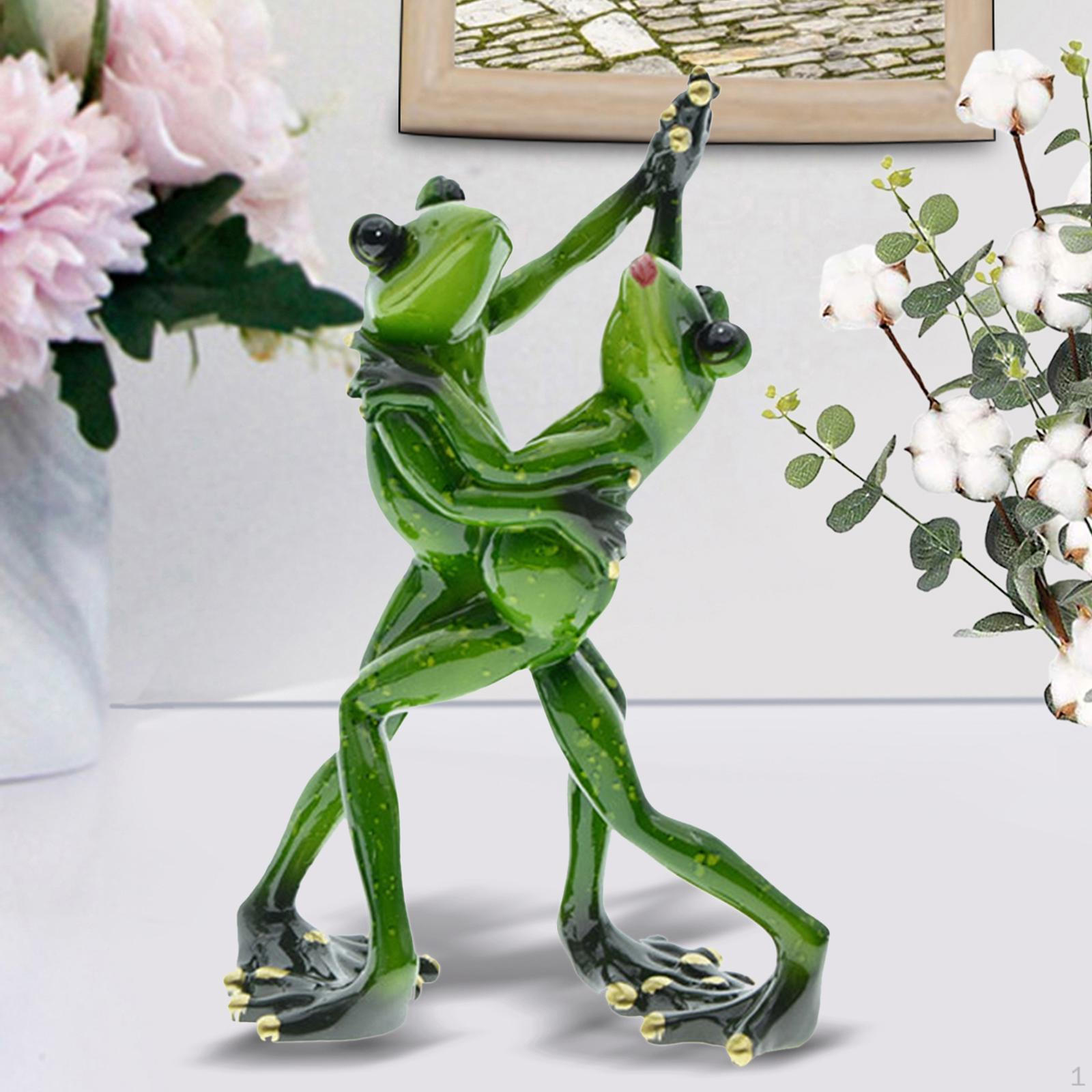 

Статуя танцовщицы-лягушки Скульптура животного Коллекционная поделка из смолы для уличной садовой полки и офиса 21cm