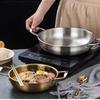 Korean Small Hot Boiler Seafood Dry Pot Lamian Noodles Pot Cooking Pan Stainless Steel Instant Noodles Pan Double Ear Soup Pan