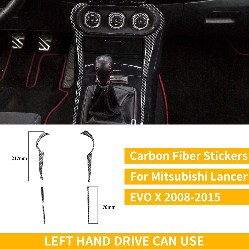 For Mitsubishi Lancer EVO X MR 2008-2015 Carbon Interior Trim Sticker Set Speedometer Window Lifting Storage Car Accessories