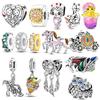 Original Copper Animal Charms Buckle Carriage Couple Dream Catcher Beads Pendants Fit Bracelet Diy Jewelry Gift