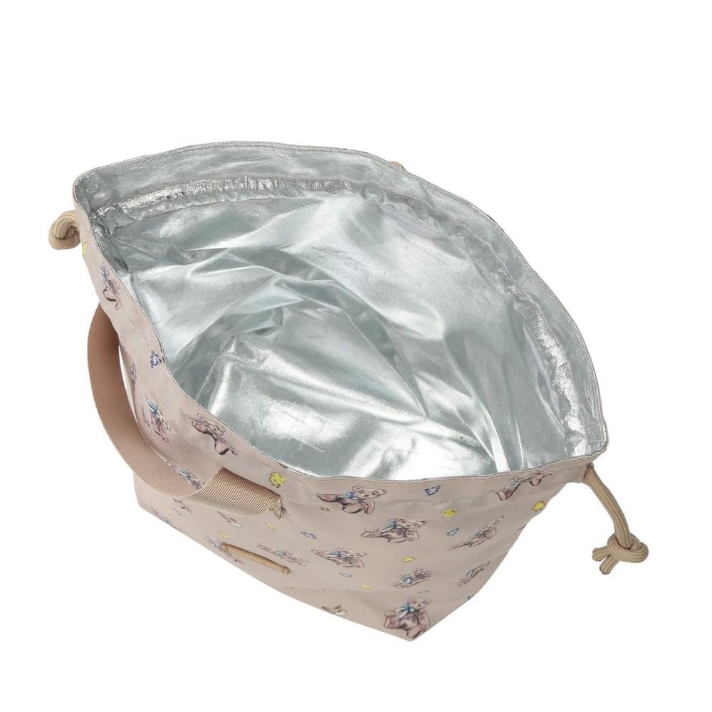 Paul Joe Break Time Marks Bear Latte Lunch Drawstring Bag & PAJB-TB08-BE