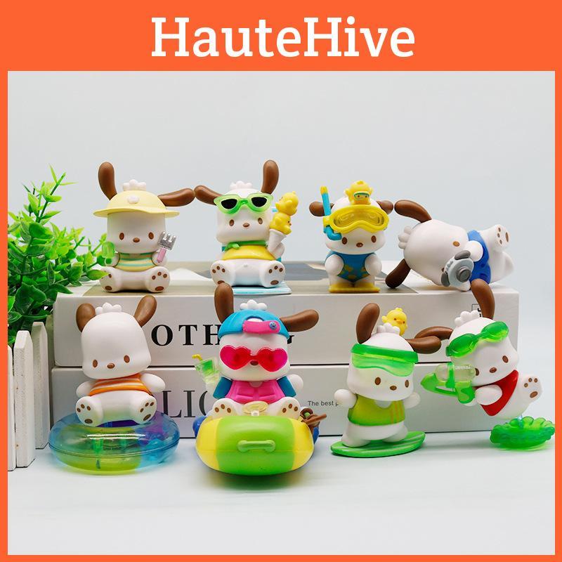 Swimming Sunglasses Pochacco Ring Ice Cream Cartoon Model Set Figurine Ornament