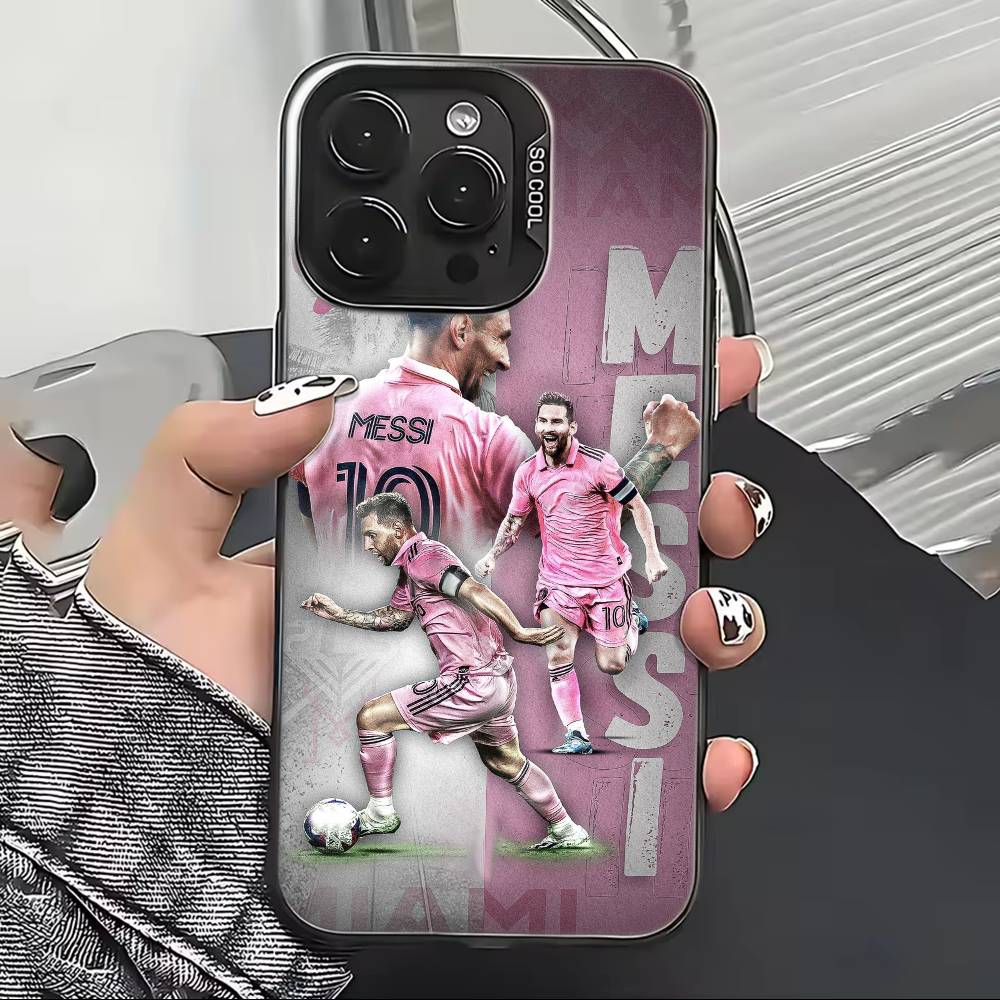 Football M-MESSi Cool Phone Case For iPhone 17,16,15,14,13,12,11 Plus,Pro Max,XS,Colorful Silver Phone case Funda Cover